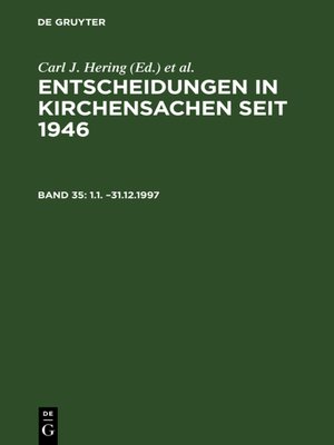 cover image of Entscheidungen in Kirchensachen seit 1946, 1.1. –31.12.1997